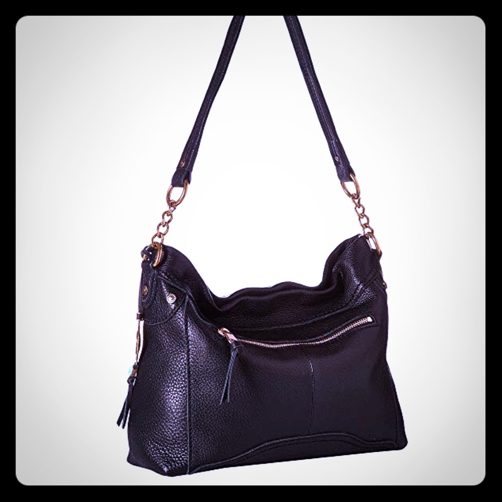 The Sak soft black leather shoulder bag